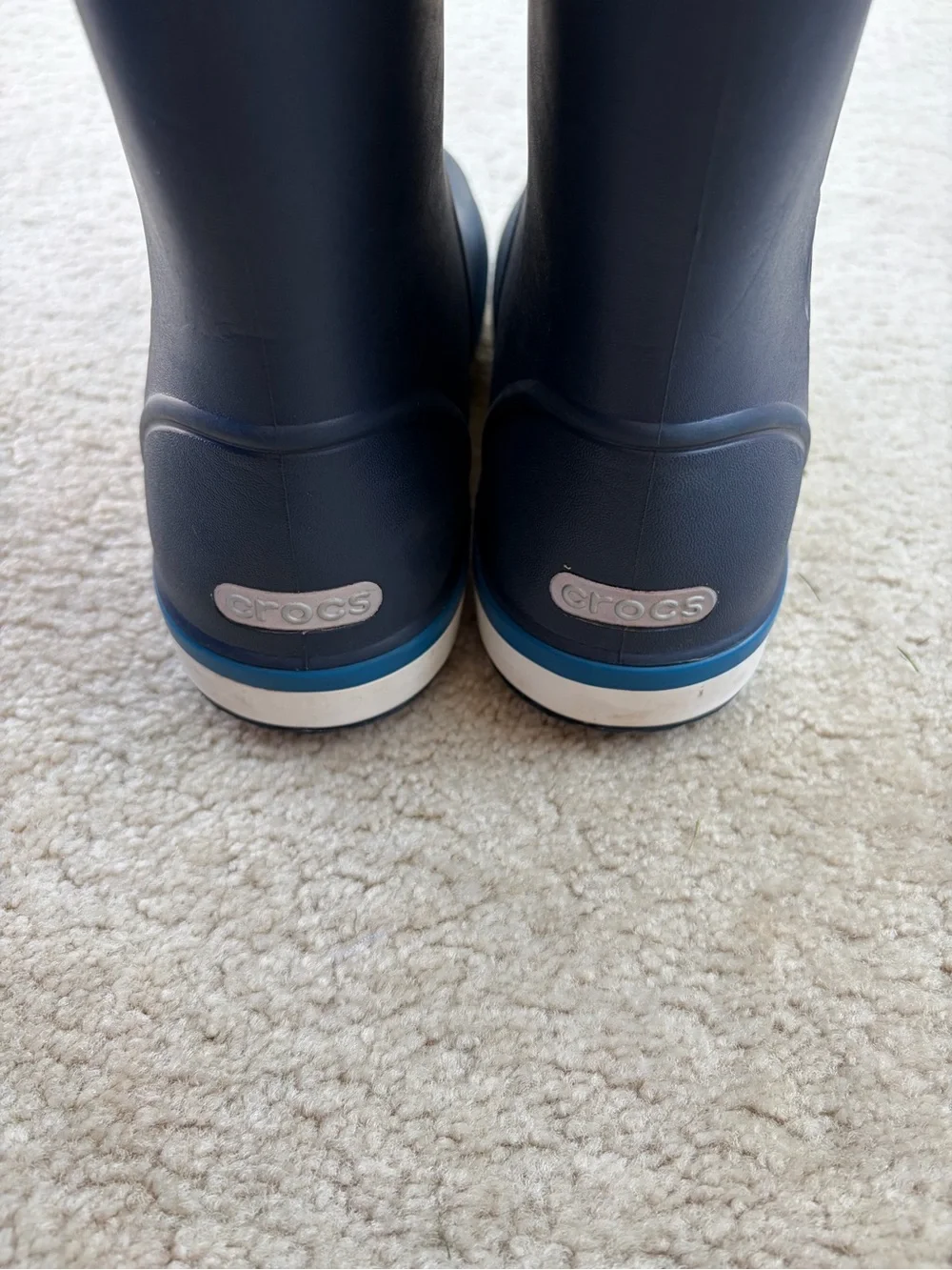 Crocs Big Kid Size 3 / J3 Navy Blue Crocband Pull On Rain Boots